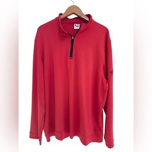 Short Par 4 Red Men’s Quarter-Zip Golf Shirt Long Sleeve Size XL